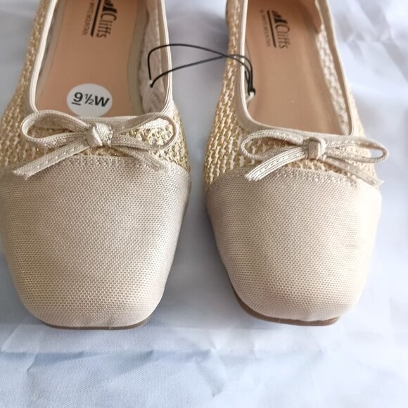 Cliffs by White Mountain Bodhi Ballet Flats 9.5 Wide Natural Metallic NWOB - Picture 4 of 10
